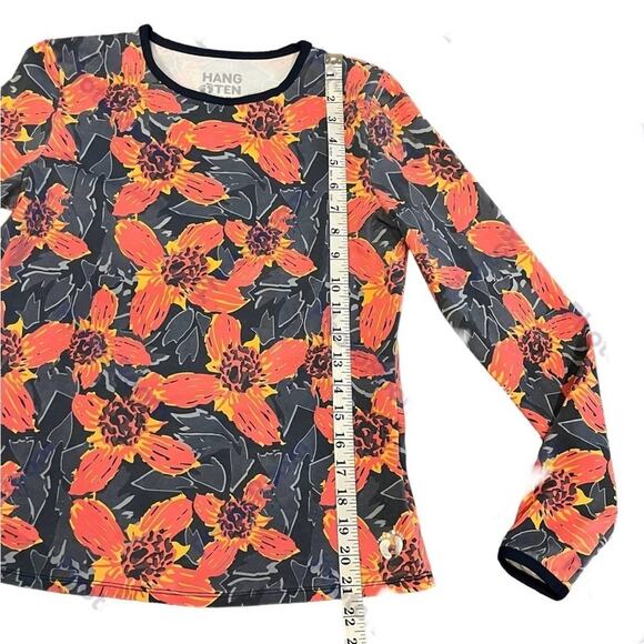 Hang Ten Pullover UPF 50 Floral Sun Rashguard Top Long Sleeve Quick-Dry XS - Picture 12 of 13